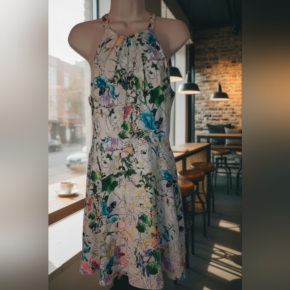 Express Multicolor Strapless Dress